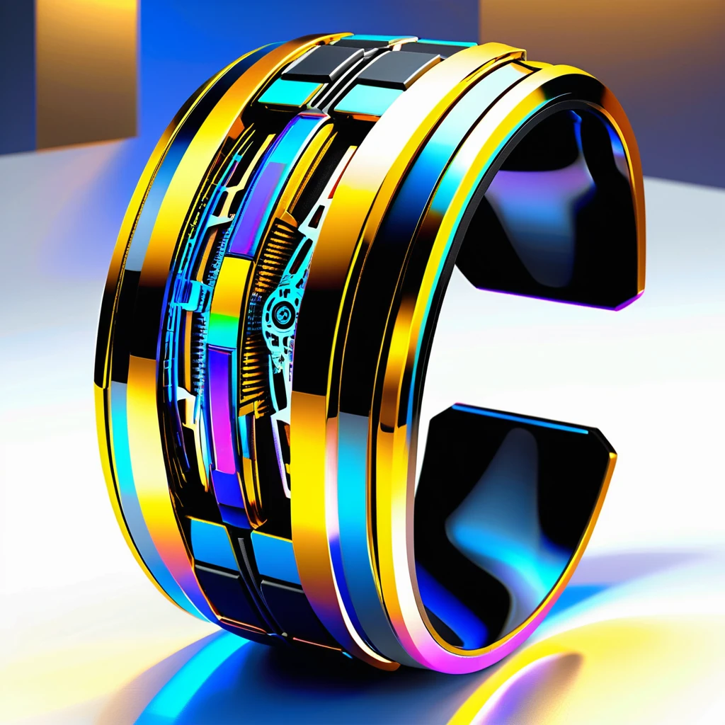 Bracciale futuristico alieno da avambraccio con touchscreen integrato