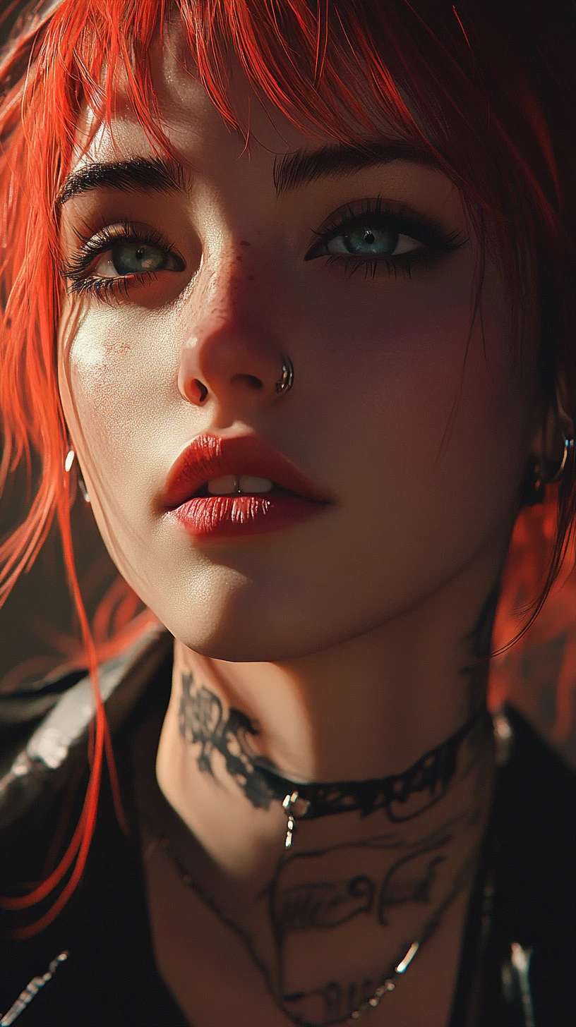 Punk young woman portrait in poetic high fashion style