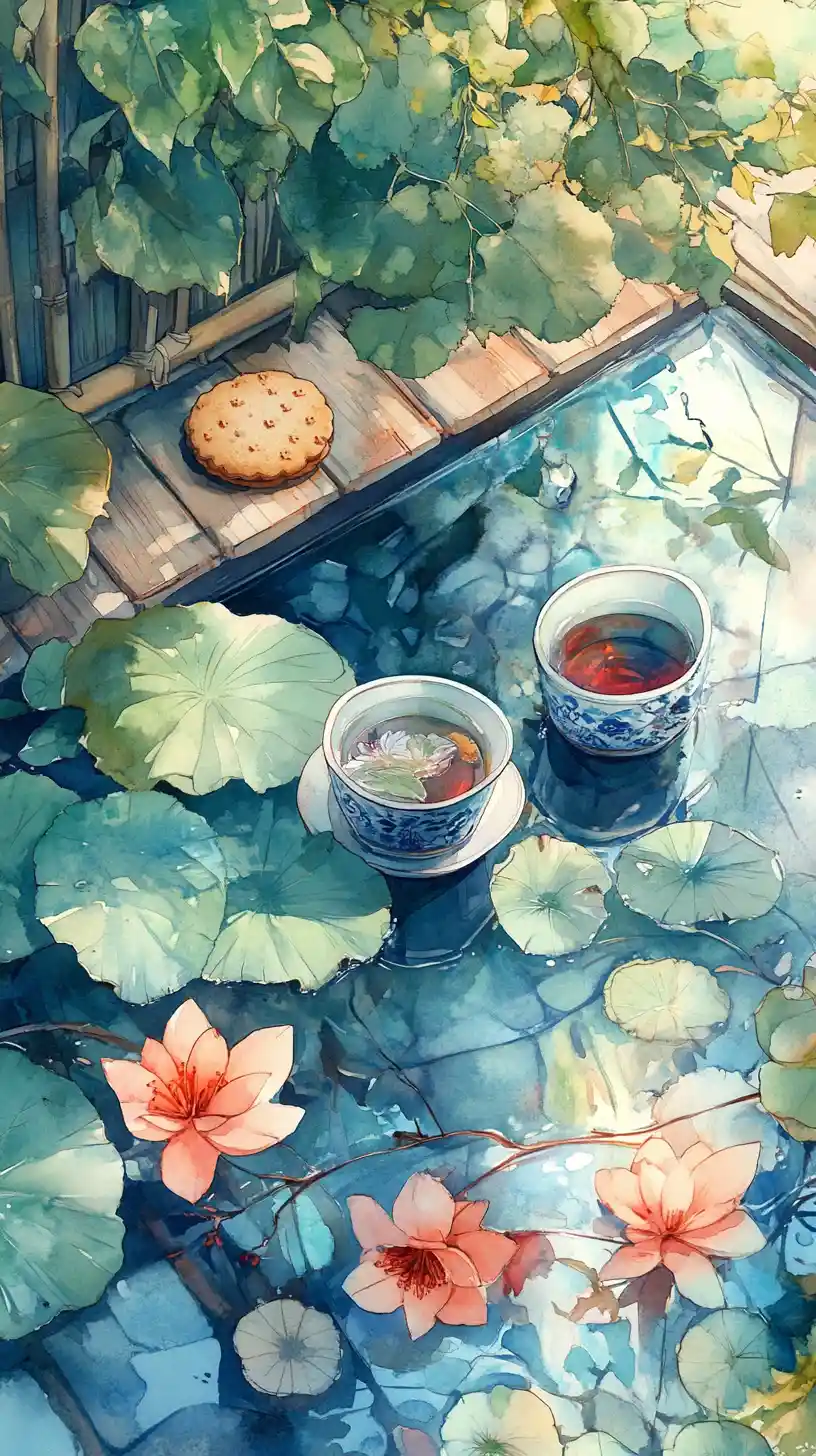 Cheerful smartphone and cookie relaxing together in garden