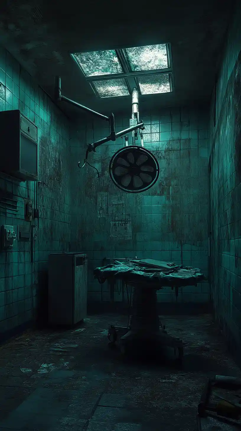 Ghost Haunting An Abandoned Asylum Hallway Under Flickering Lights
