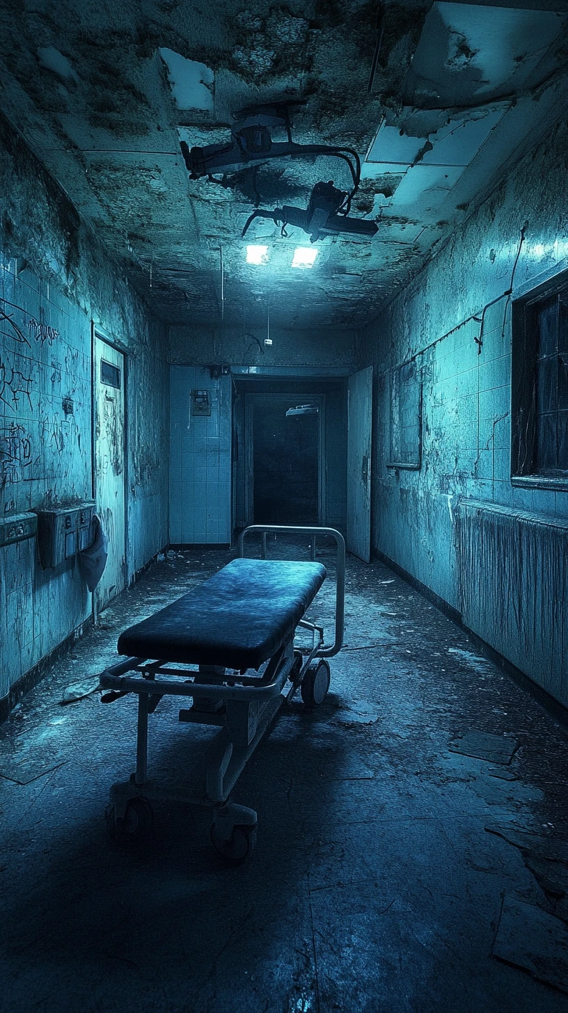 Ghost In A Decaying Abandoned Asylum Corridor