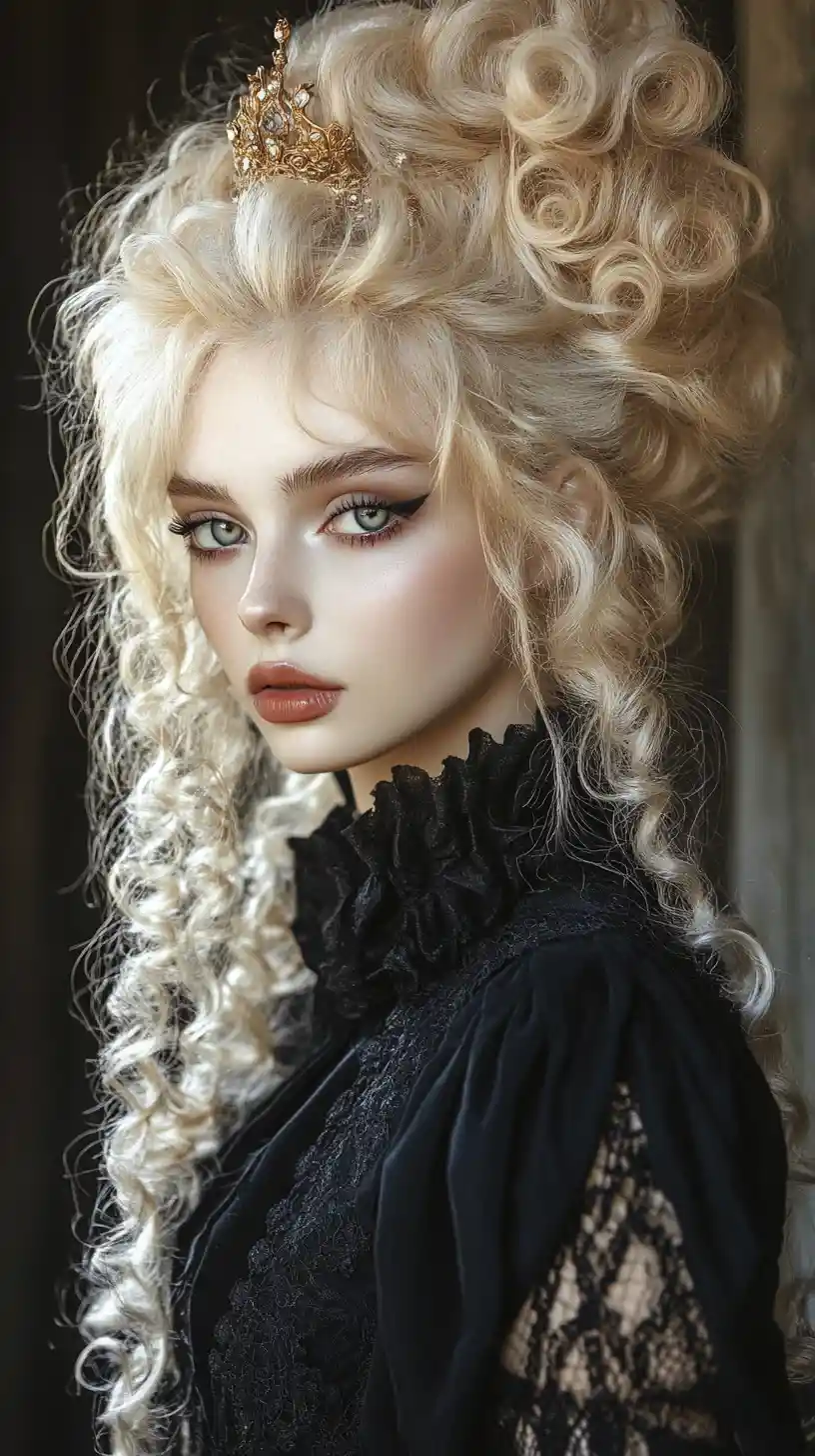 Undercover princess in bold ghetto rococo couture portrait