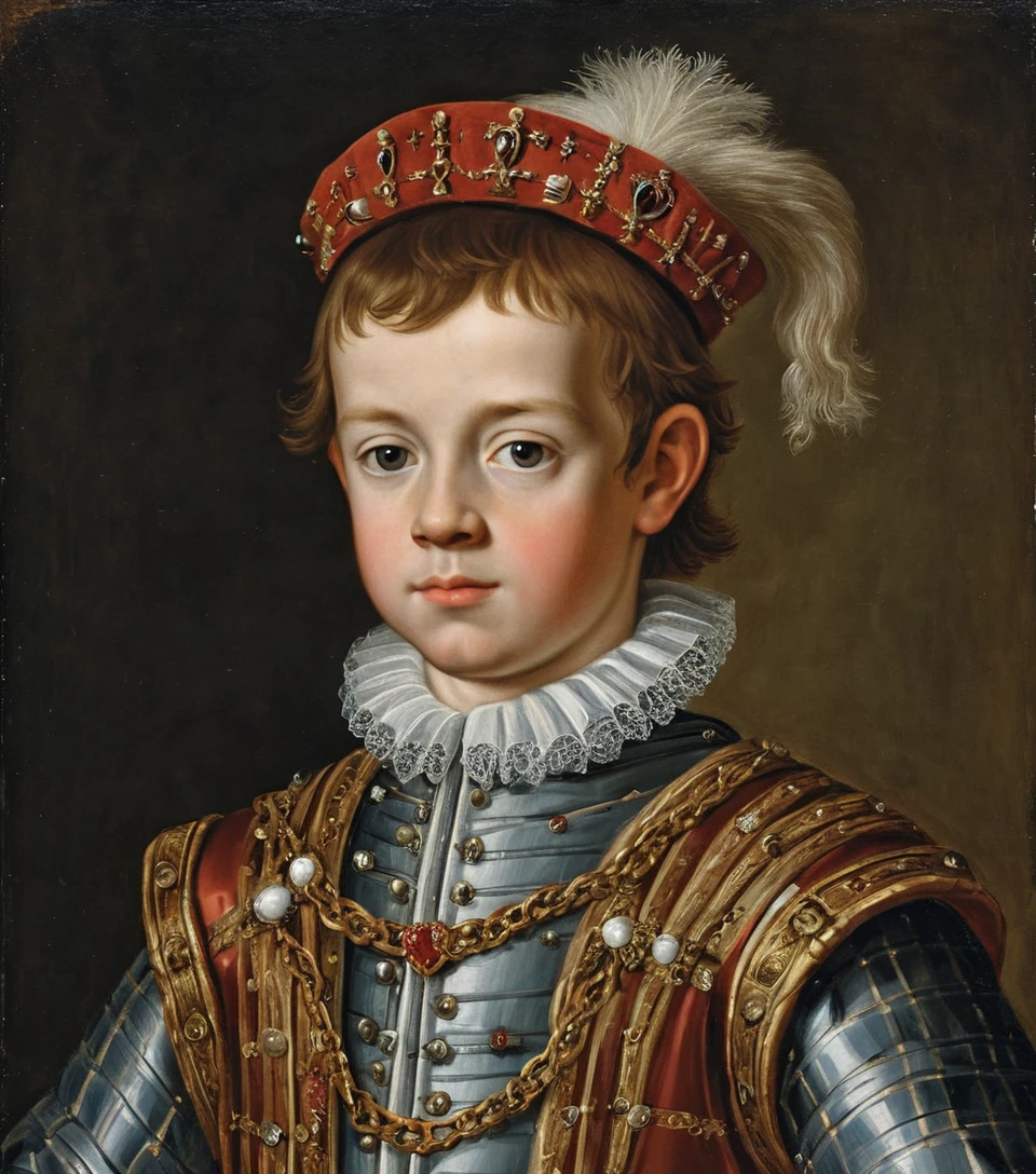Portrait of a young Scottish boy king in Renaissance style