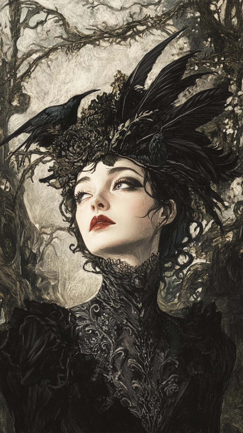 Dark Italian comic heroine in eerie fantasy style