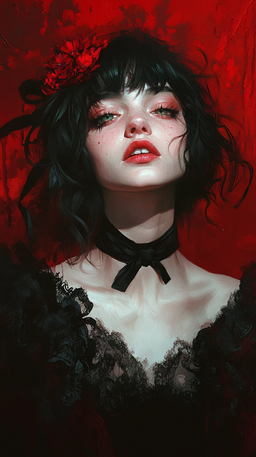 Haunting Italian comic heroine in eerie fantasy portrait