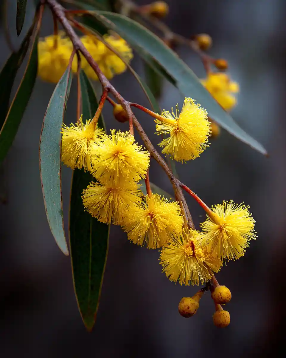 Young wattle tree growing tall behind a quiet home