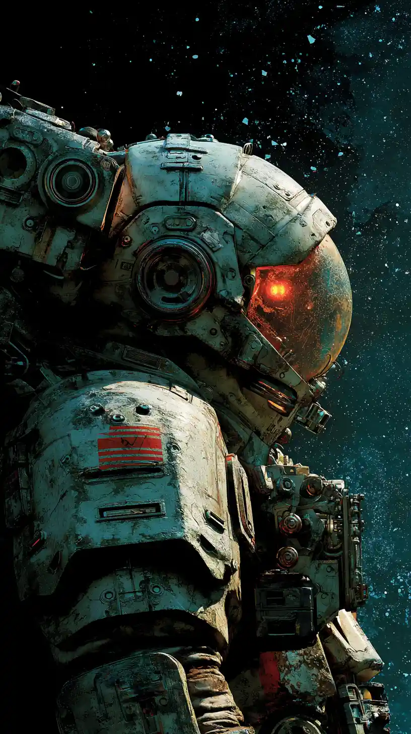 Lone Astronaut Floating In Deep Outer Space
