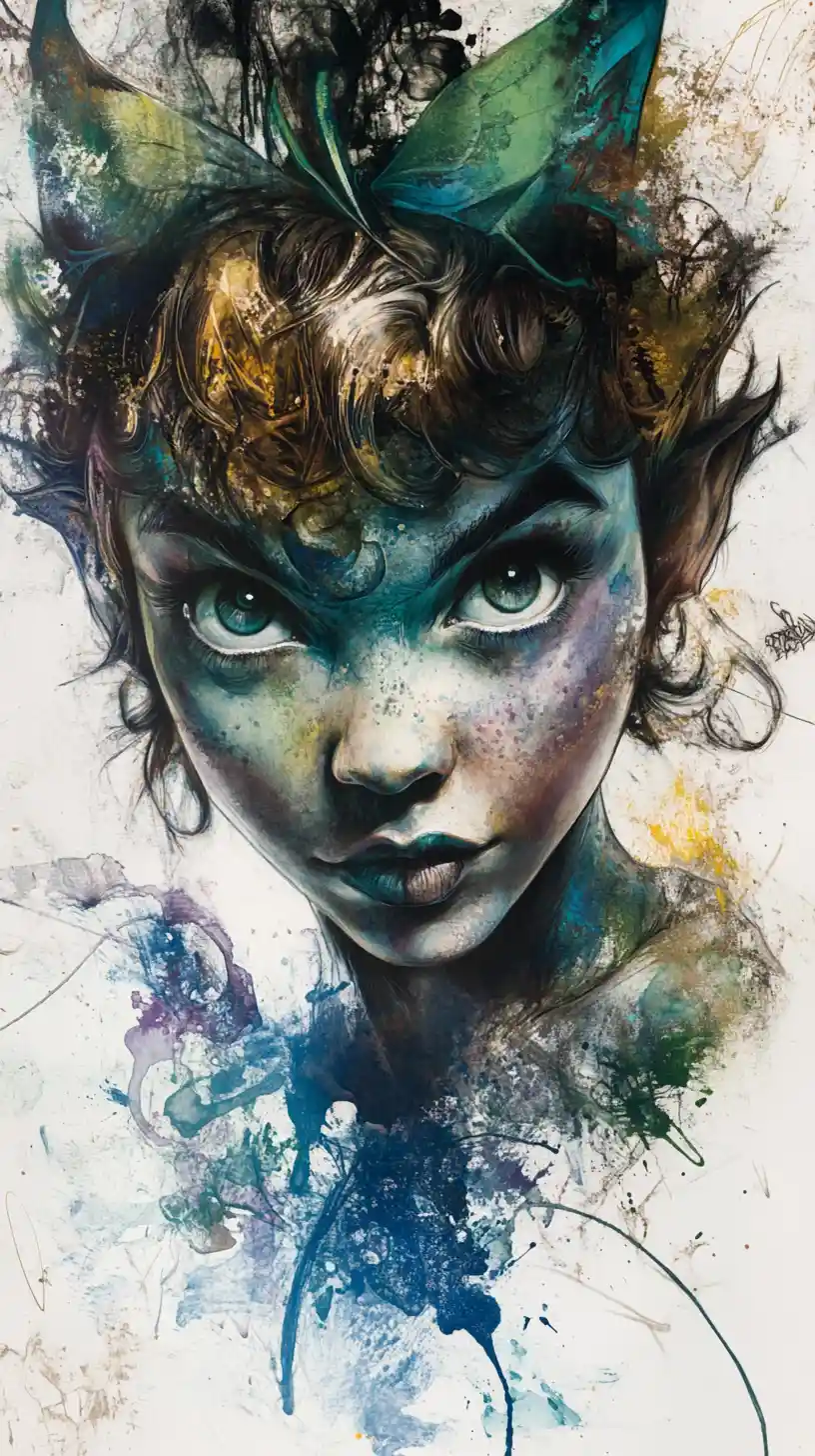 Surreal close up of a fantasy boy in a dream world