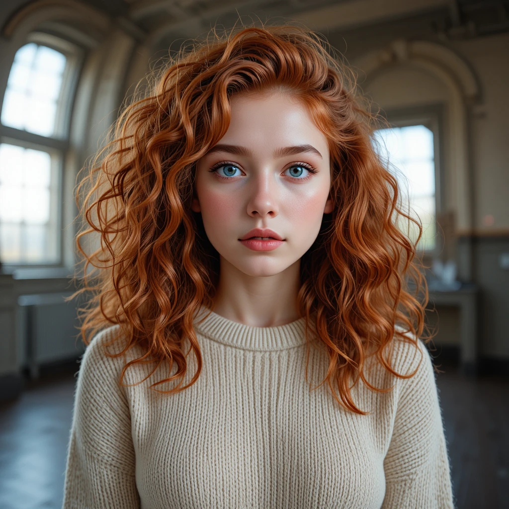 Hermosa chica con heterocromía en un observatorio de Yale