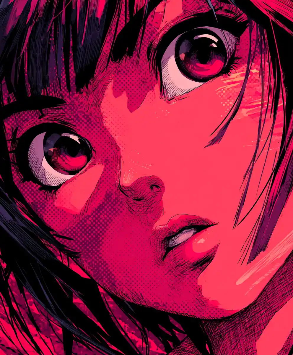 Vibrant modern anime illustration with bold cel shading
