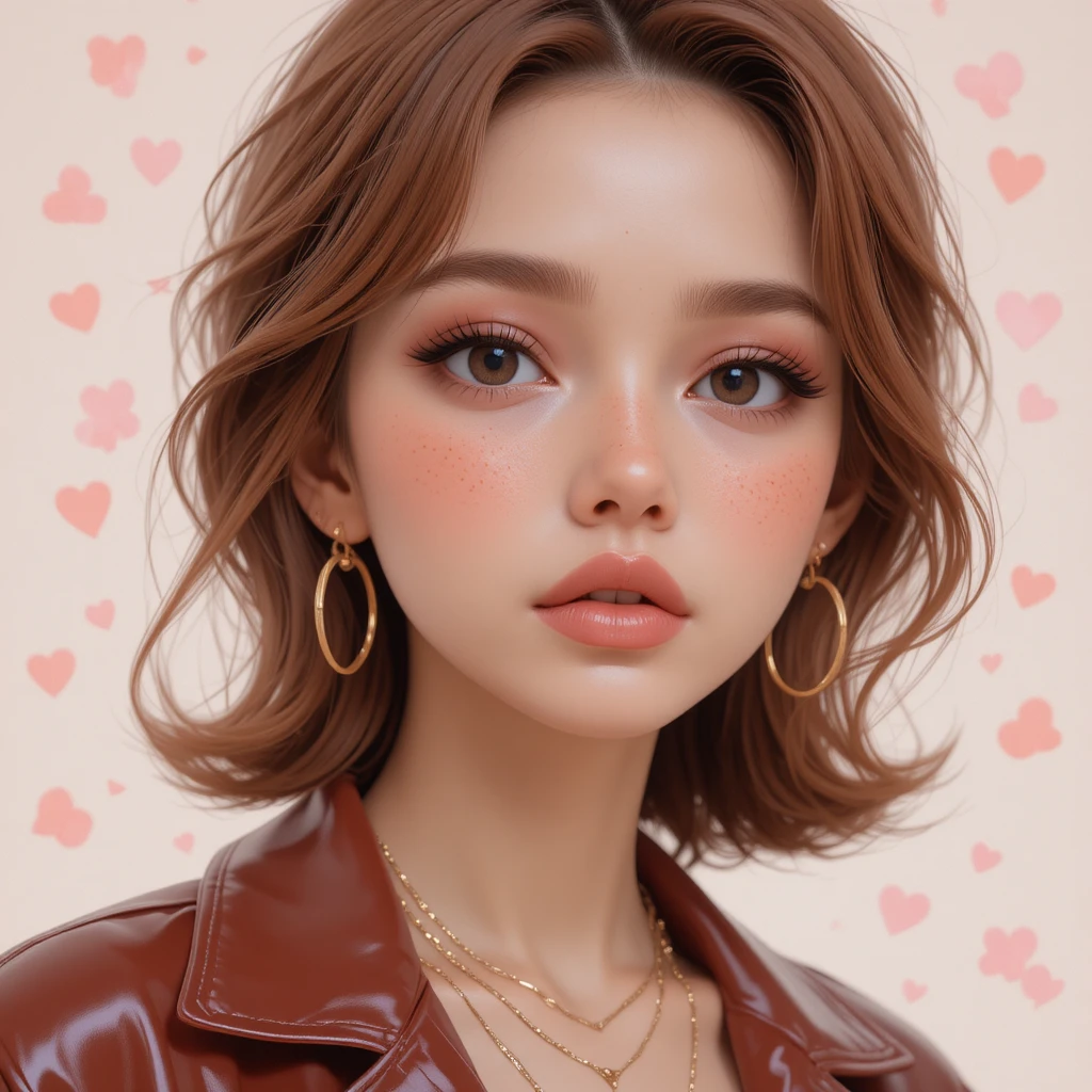 Romantic close up portrait of a young hazel eyed woman
