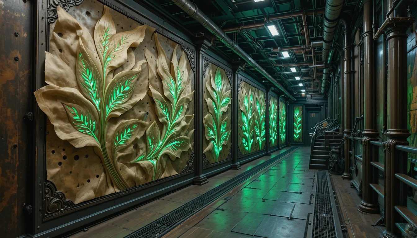 Decorative 3D wall art with giant abstract perforated leaves