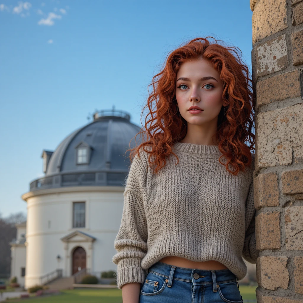 Hermosa chica con heterocromía en un observatorio de Yale