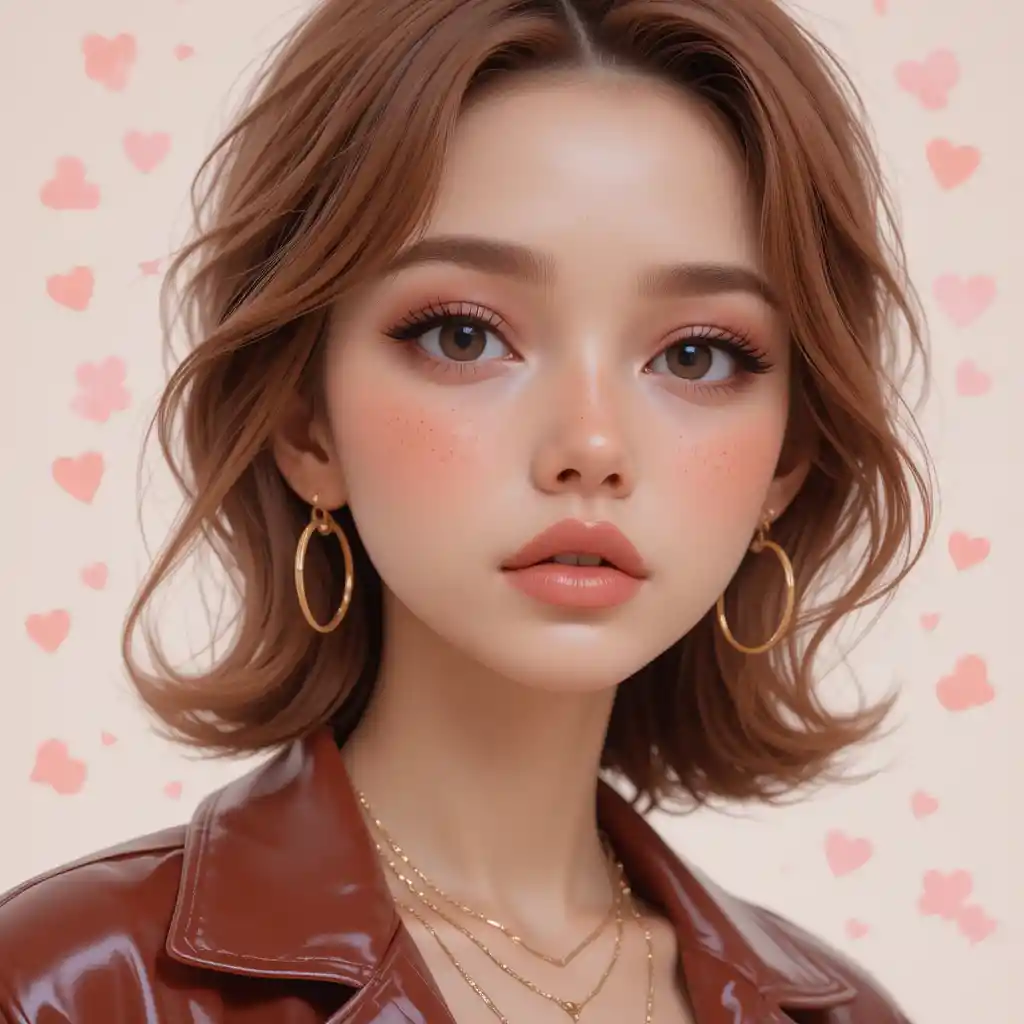 Romantic close up portrait of a young hazel eyed woman