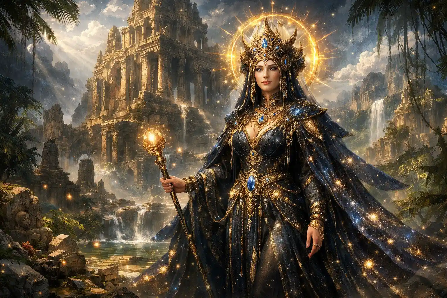荒廢神殿前的古代星冠女王