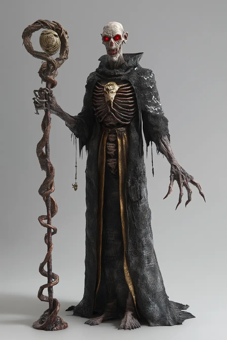 Menacing Fantasy Wizard In Dark 3D Character Portrait
