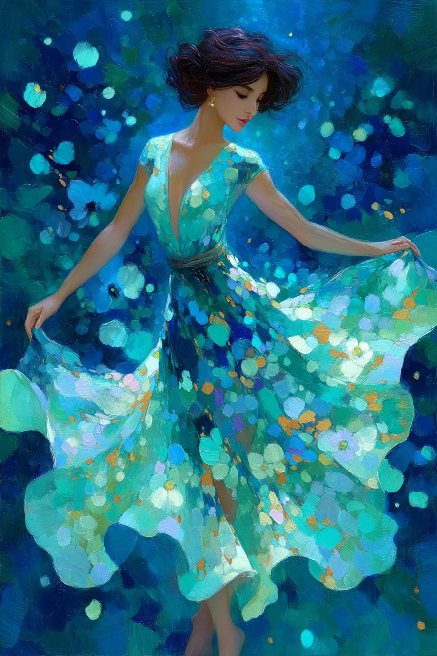 Figura femminile danzante che incarna lo spirito della primavera