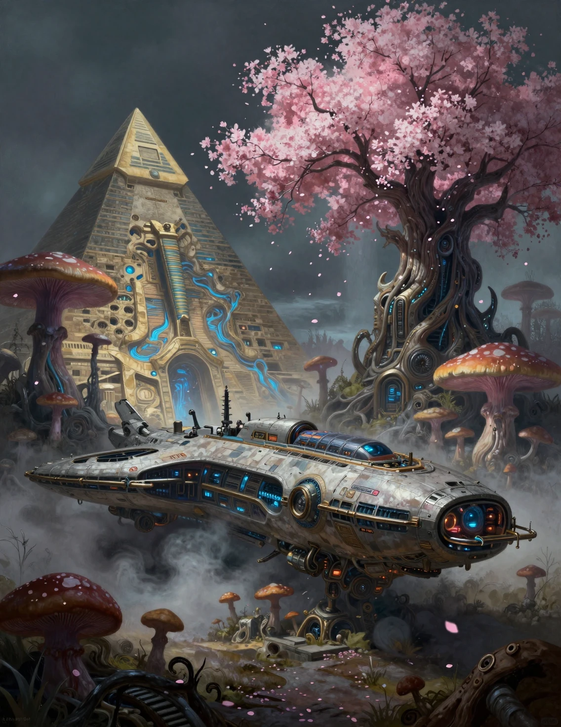 Colossal Alien Spaceport Grown From Petrified Mushrooms