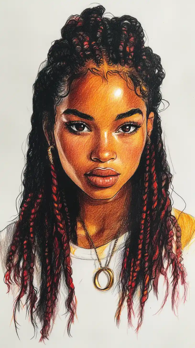 Serene portrait of a black woman in a rasta beanie