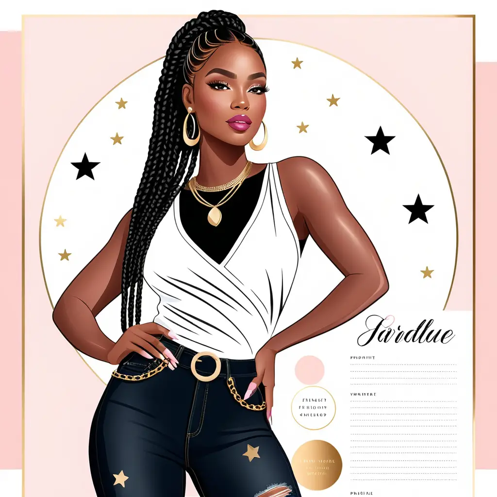 Mental health journal worksheet for confident Black woman