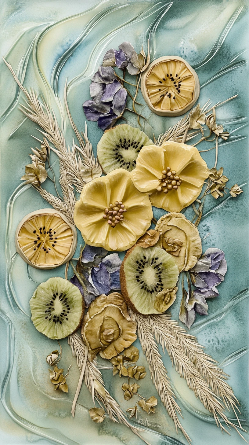 Galletas en acuarela con flores sobre fondo abstracto brillante