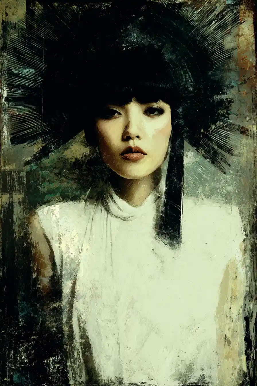 Thai woman in 1920s fashion dadaist mixed media collage