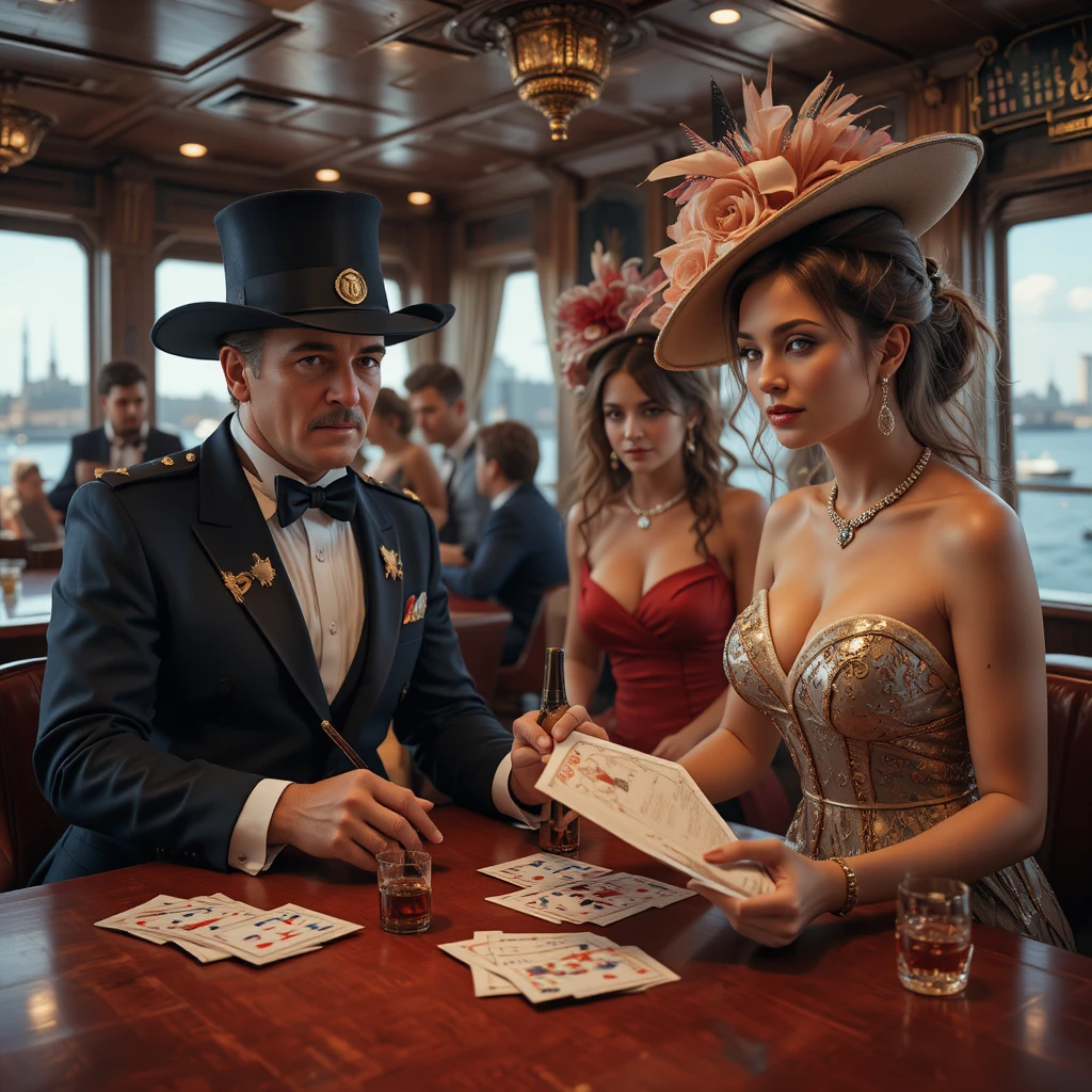 Passengers Lining Up To Register With The Ship Captain