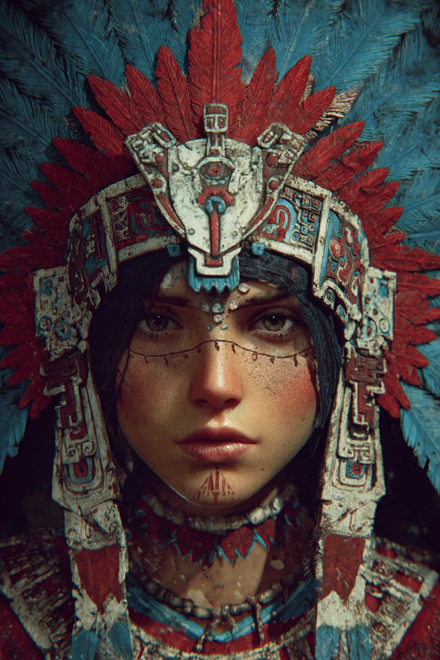 Mystical moon goddess portrait in a close up view