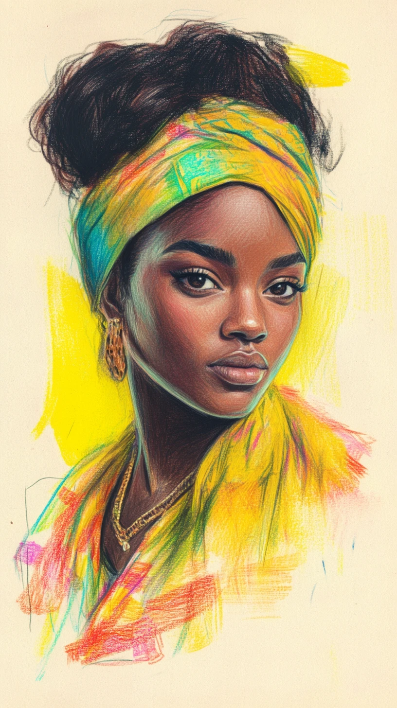 Serene portrait of a black woman in rasta knit hat