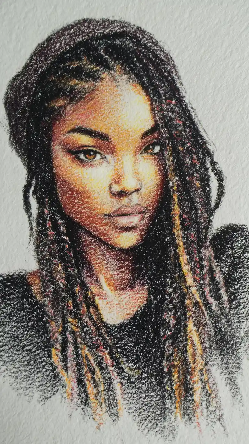 Serene portrait of a black woman in a colorful rasta hat
