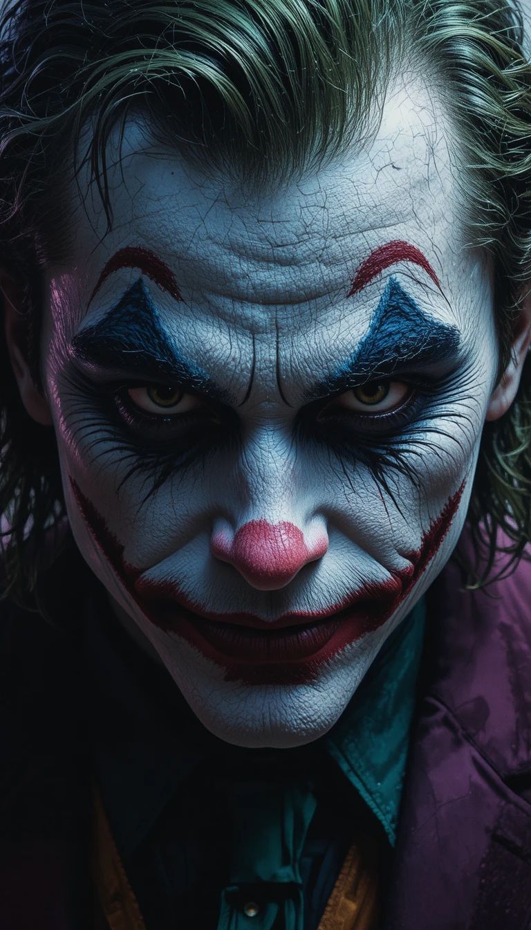 Renaissance inspired oil portrait of a chaotic clown