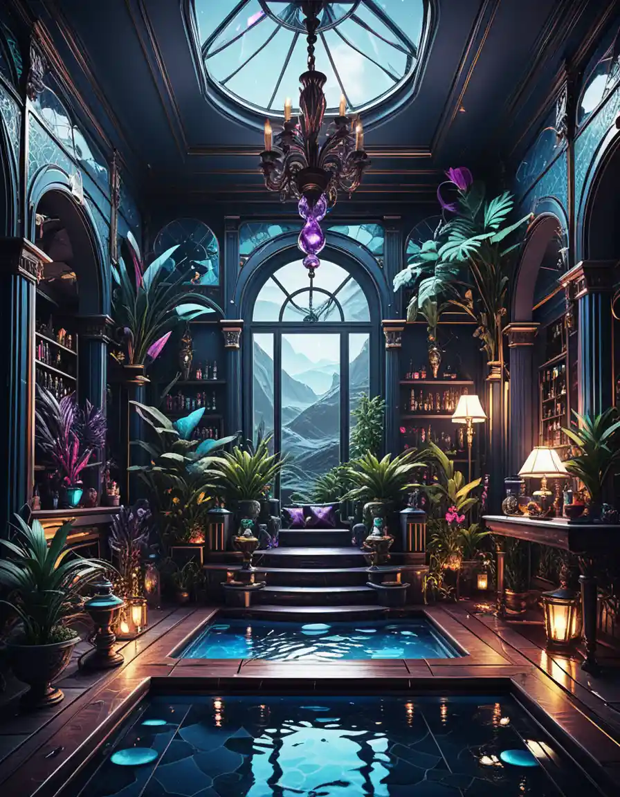 Moody Luxury Interior Room In Dark Jewel Tones