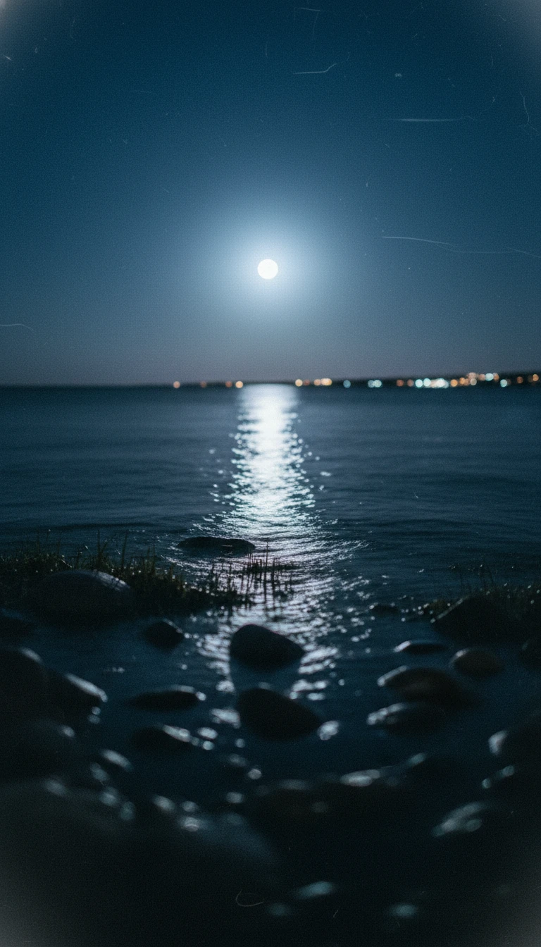 Bright moonlight shining in the clear night sky