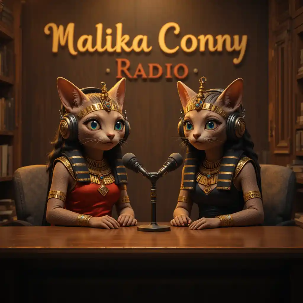 Two egyptian queens hosting a cozy late night radio talk