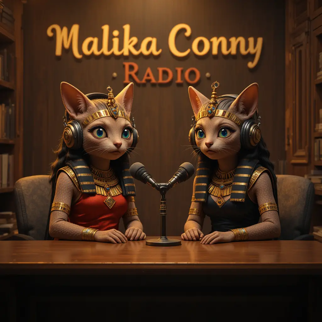 Two egyptian queens hosting a cozy late night radio talk