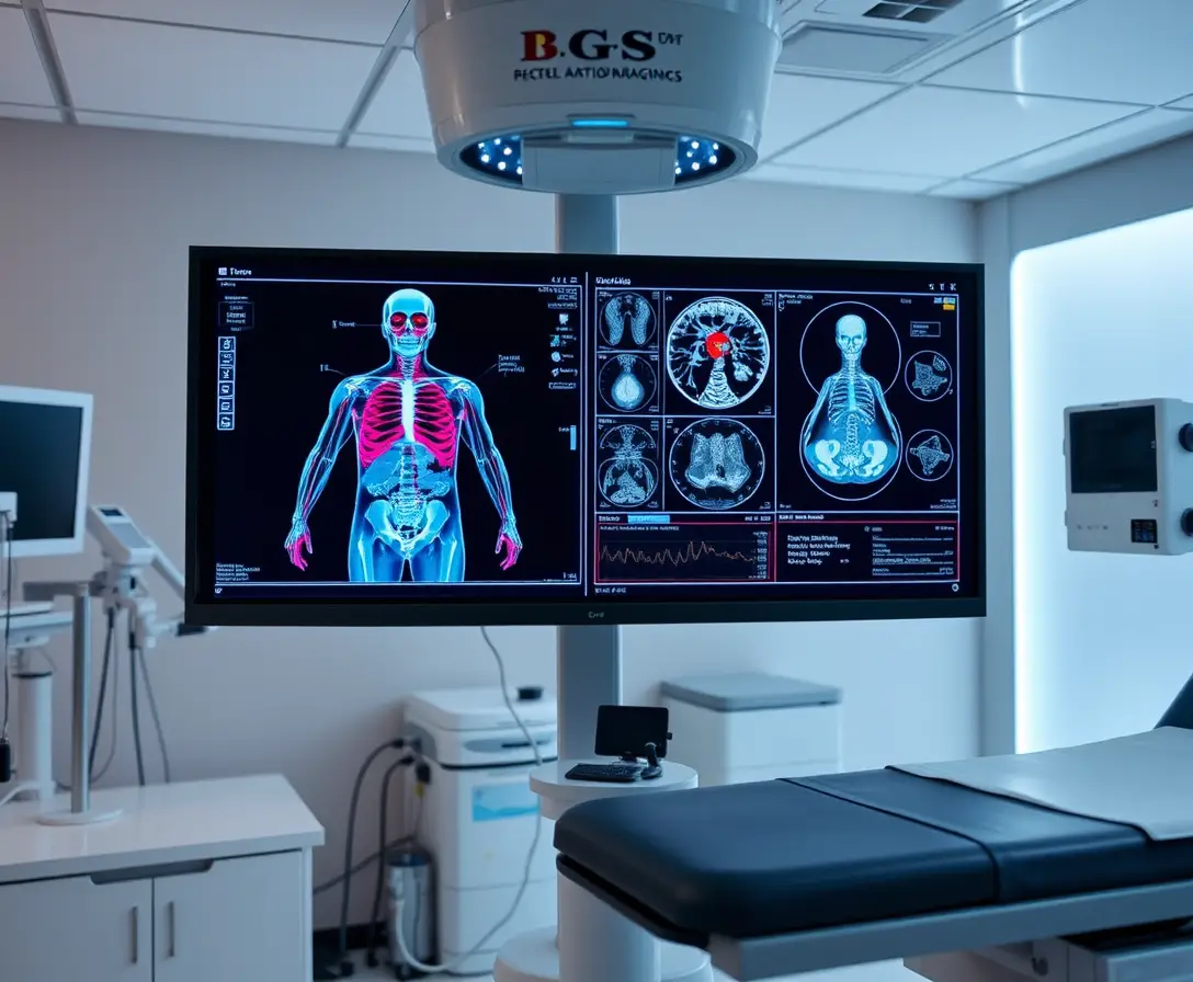 Advanced medical imaging screen in a sterile exam room