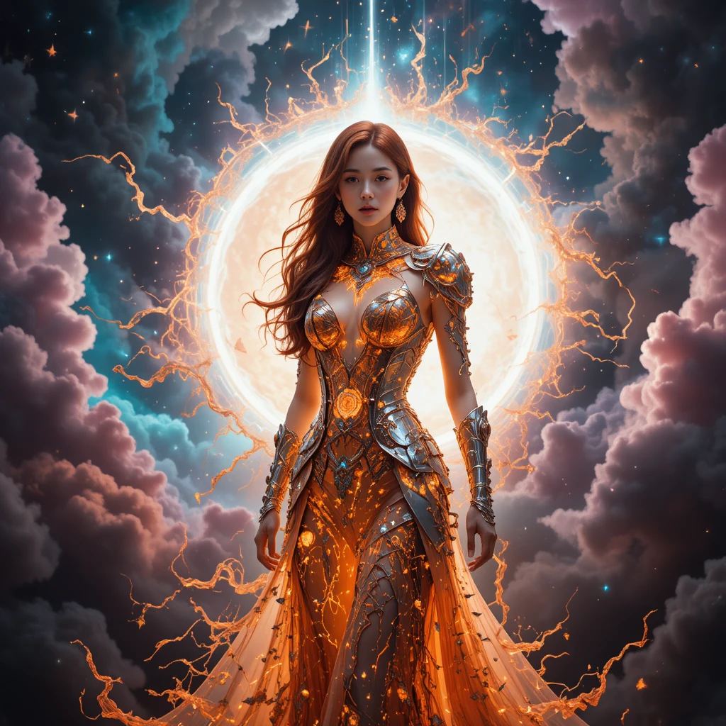 Korean cosmic mortician framed by an imploding stellar nebula
