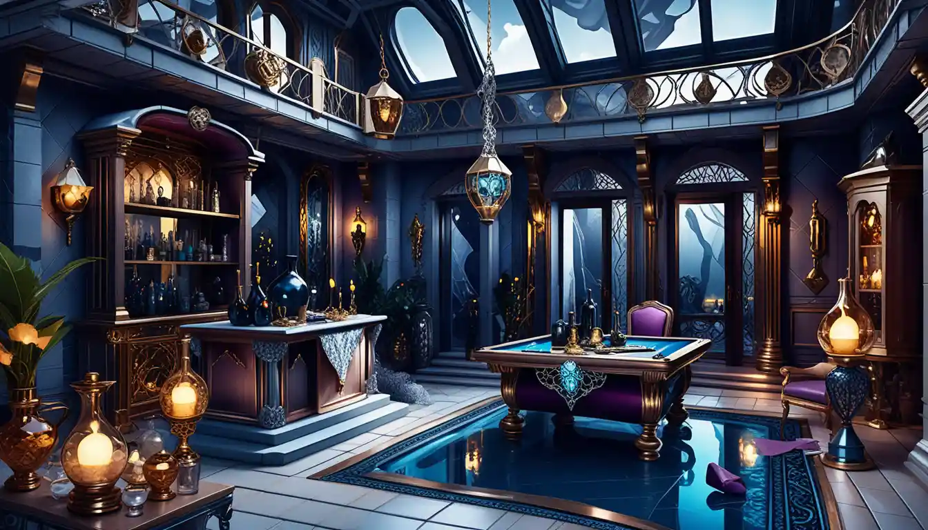 Stylized Two Story Fantasy Merchant House Interior Diorama