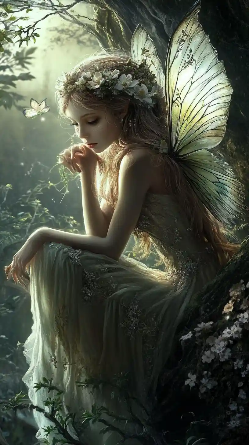 Mythical Romanian iele faerie with enchanting feminine power