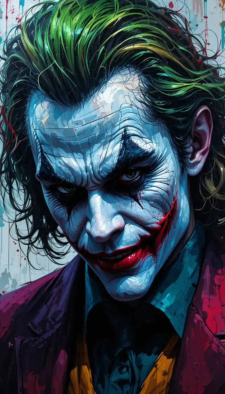 Renaissance inspired oil painting portrait of a sinister clown