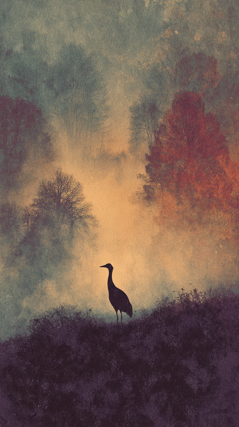 Surreal woman in a minimalist dreamlike canvas memory