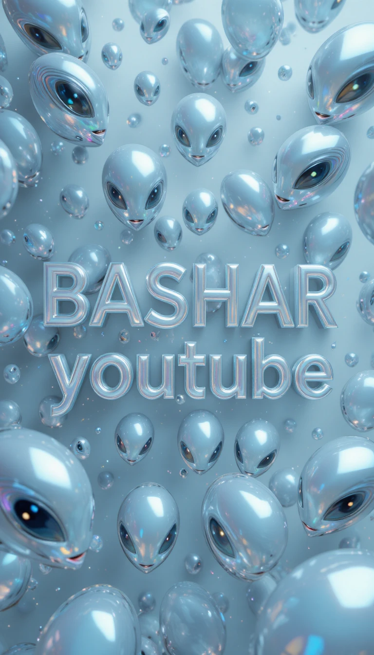 빛나는 Bashar YouTube 텍스트를 이루는 무지갯빛 외계 구체