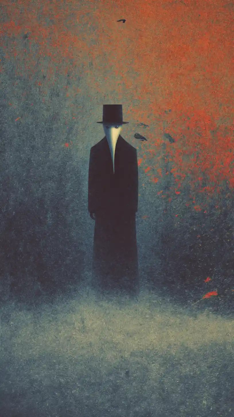 Surreal-minimalistische Erinnerungslandschaft mit texturierten abstrakten Formen