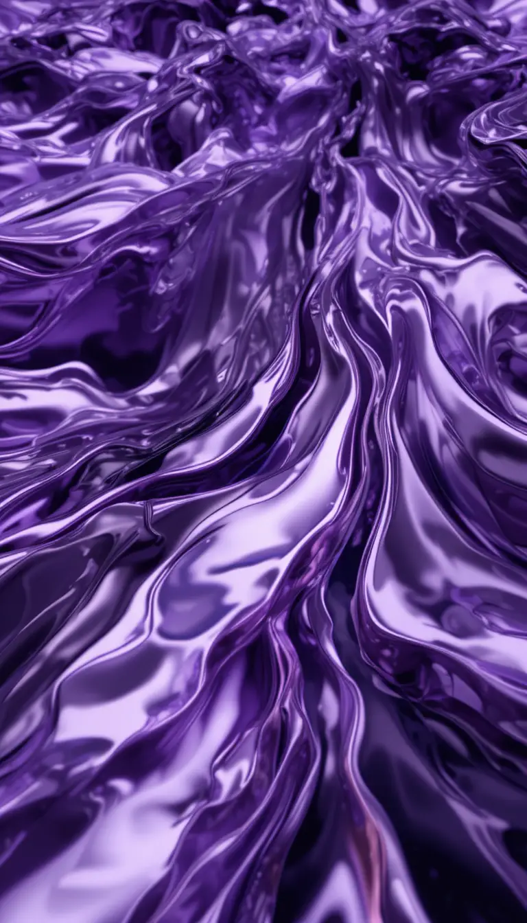 Liquid purple metal with reflective fluid ripples