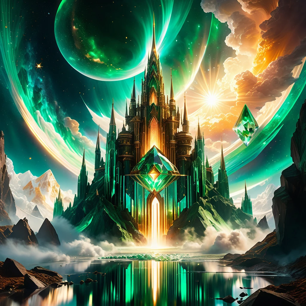 Castillo de cristal sobre un torbellino cósmico de galaxias en espiral