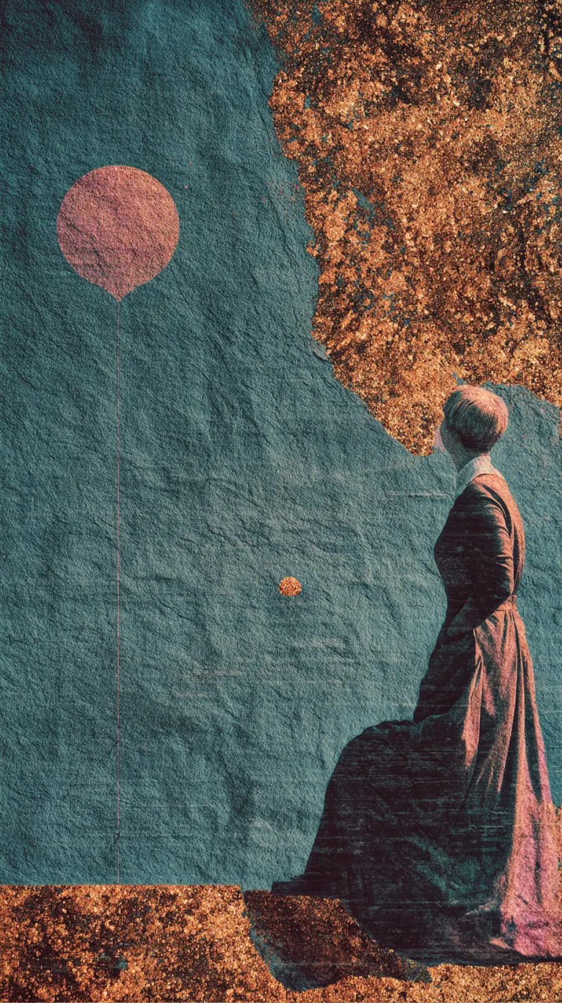 Dreamlike surreal abstract sculpture on minimalist canvas