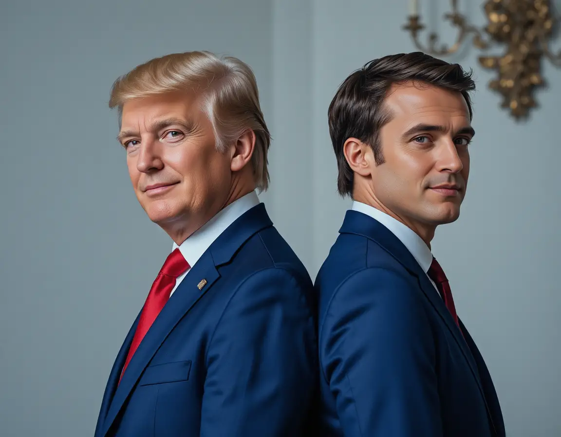 Two politicians in formal suits posing together smiling