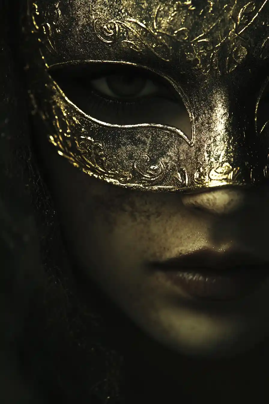 Golden mask as a hidden shield for unspoken shame