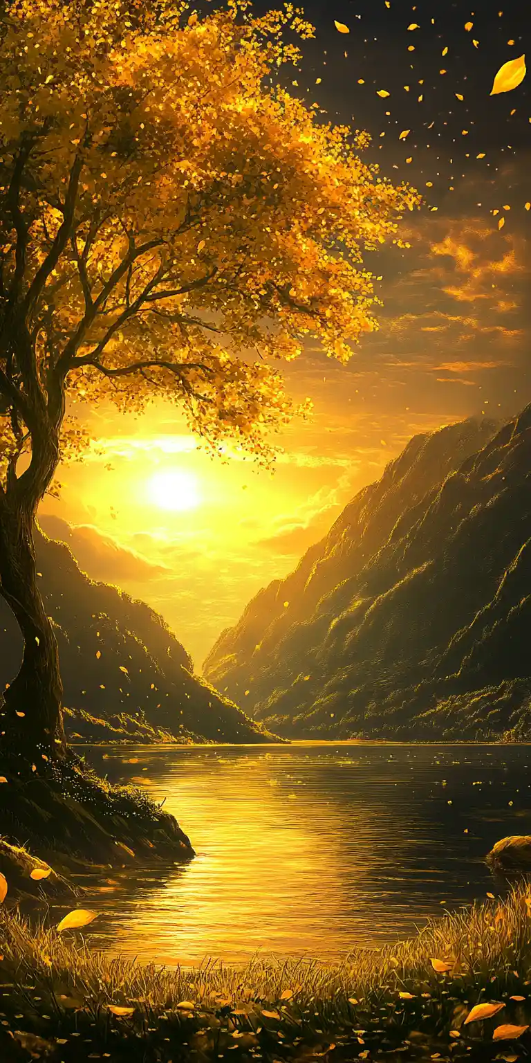 Helle Sonne über einem tiefen See an einem ruhigen Tag