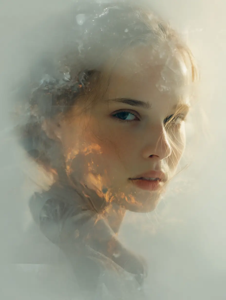 Dreamlike portrait of an enigmatic ethereal woman